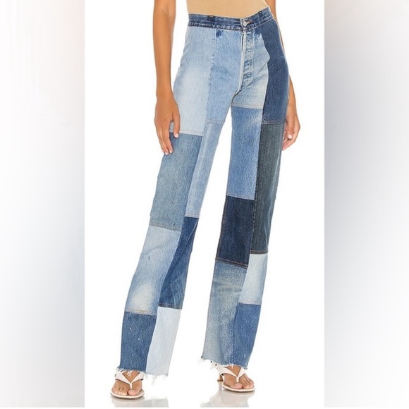 Re/Done Levi's Amina Patchwork Jeans - Picture 1 of 12